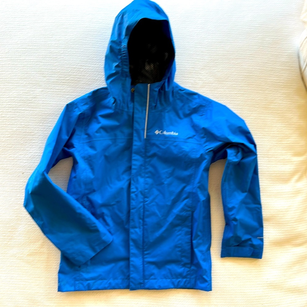 Columbia Kids Watertight Rain Jacket / Windbreaker, Blue, Size Small / 8.